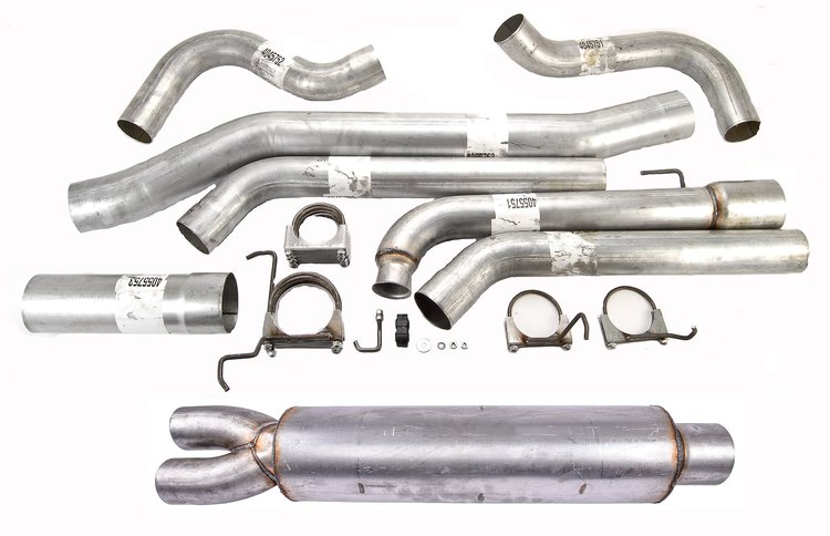 Duramax Diesel Turbo-Back 4 in.Dual Exhaust Kit for 2001-2004 GM 3/4 & 1 Ton Trucks
