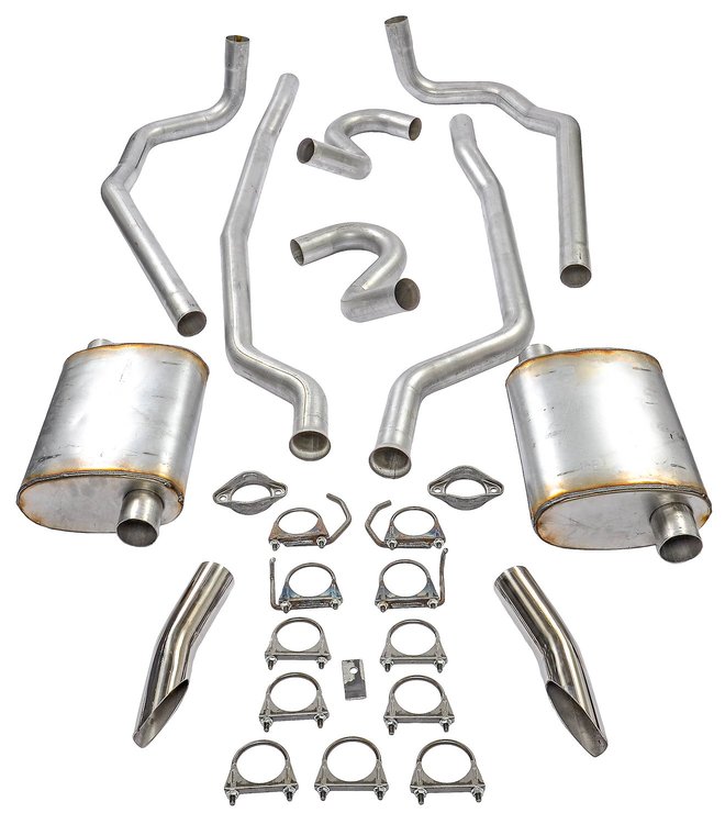 Cat-Back Exhaust System 2.500 in. Aluminized Welded Turbo Mufflers