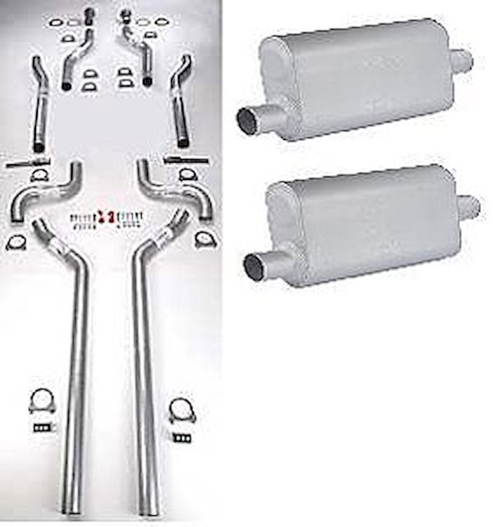 Dual Exhaust with Chambered Mufflers Mopar B-Body