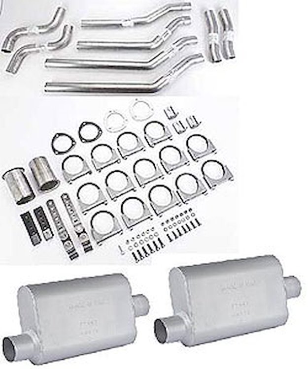 Dual Exhaust with Chambered Mufflers Mopar B-Body