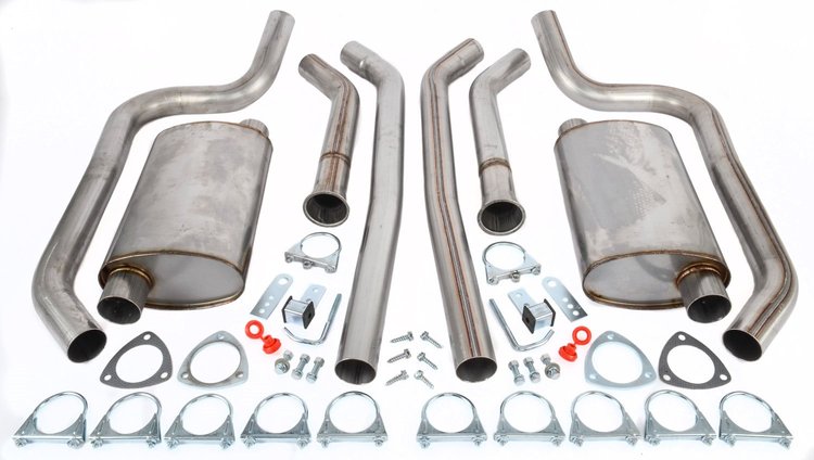Header-Back Dual 2-1/2 in. Exhaust Kit 409 Stainless Steel