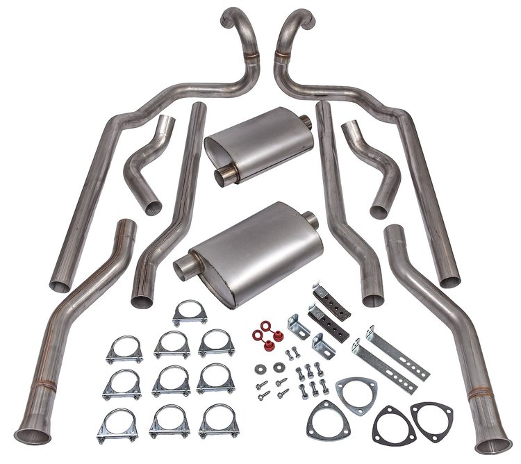 Header-Back Dual 2-1/2 in. Exhaust Kit 409 Stainless Steel