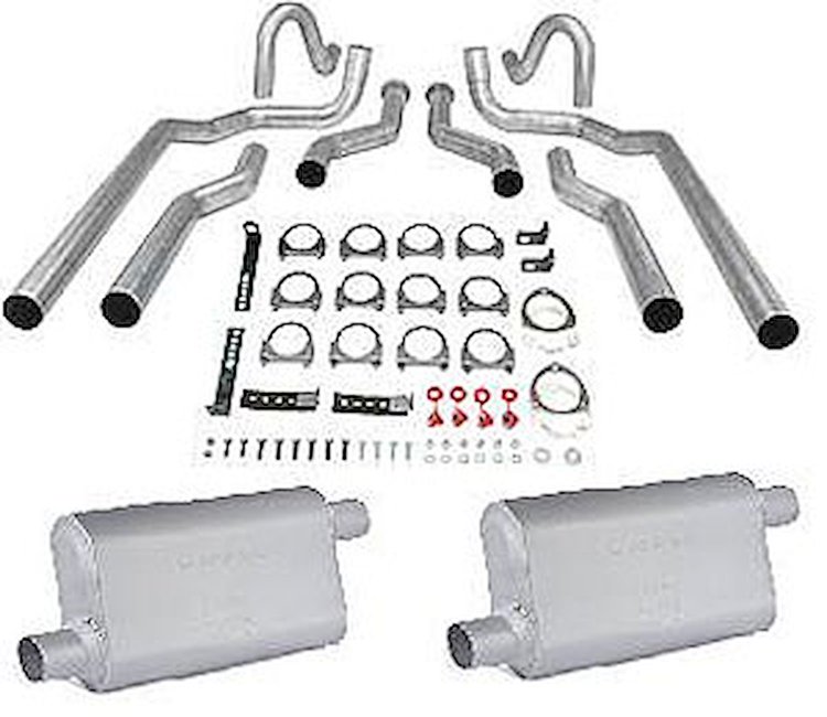 Dual Exhaust with Chambered Mufflers 1978-88 Malibu/Cutlass/LeMans/Grand Prix/Monte Carlo/Regal