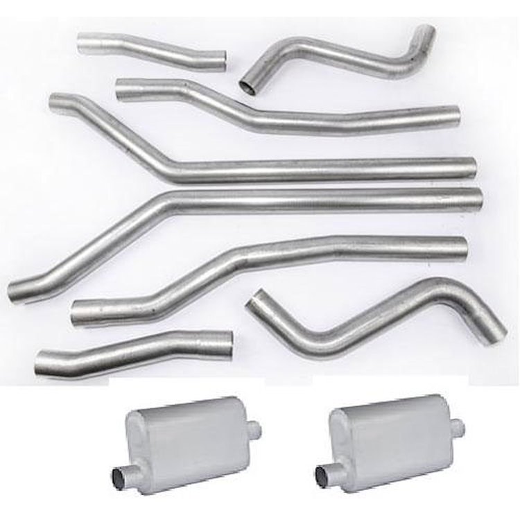 Dual Exhaust with Chambered Mufflers Mopar B-Body