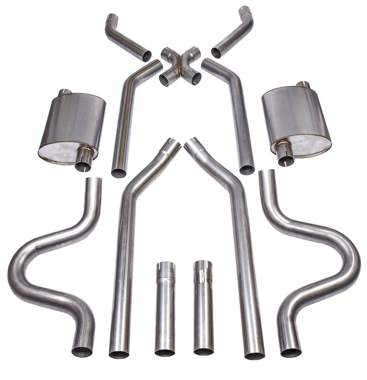 Header-Back Dual 2-1/2 in. Exhaust Kit 409 Stainless Steel