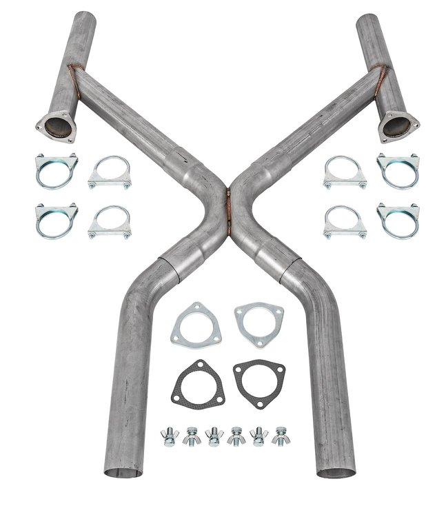 Universal X-Pipe with Cutouts 3"