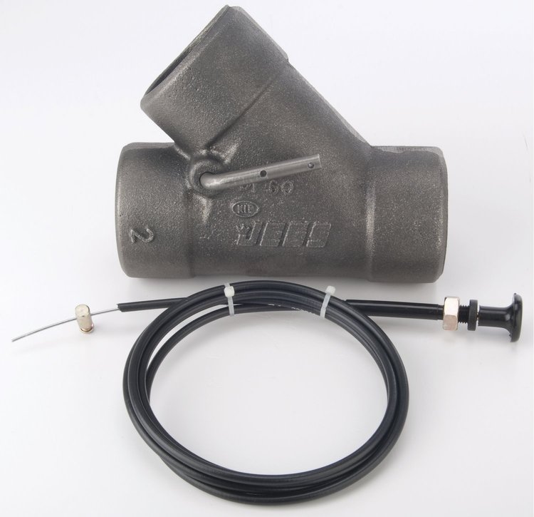 Cast Iron Exhaust Cutout with Cable 2-1/4" OD