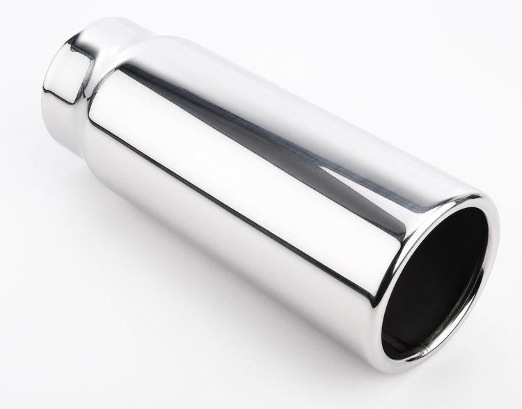 Stainless Exhaust Tip Overall Length: 8 in. Weld-On
