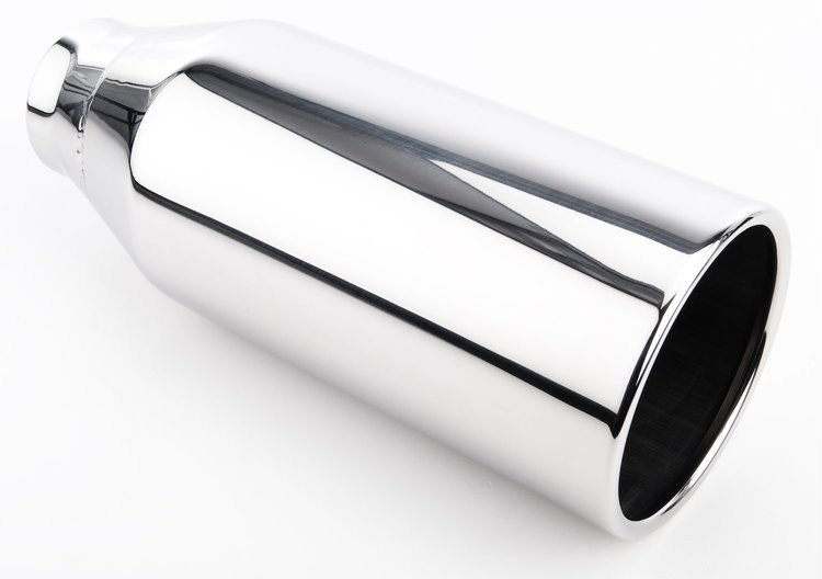 Stainless Exhaust Tip Overall Length: 10 in. Weld-On