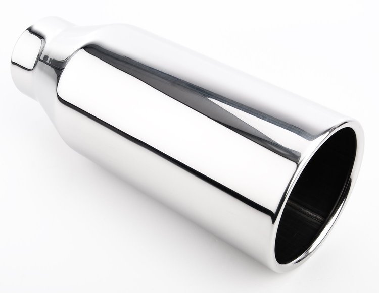 Stainless Exhaust Tip Overall Length: 10 in. Weld-On