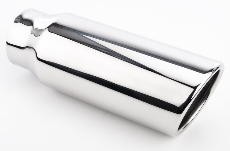 Stainless Exhaust Tip Overall Length: 8 in. Weld-On