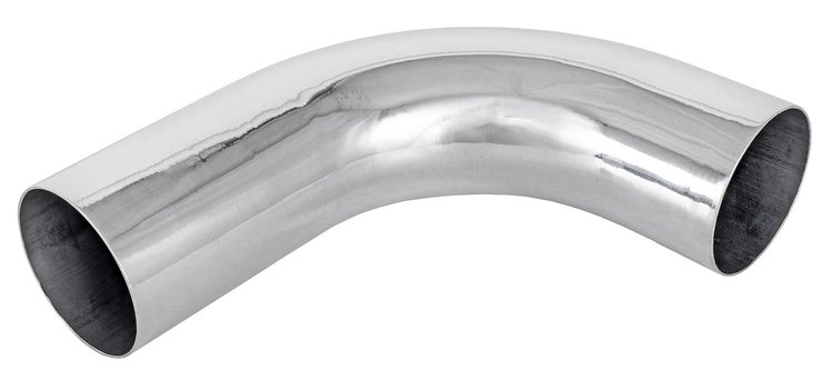 Air Intake Tube for Universal Applications [3.5 in. 90 Degree Polished Aluminum]