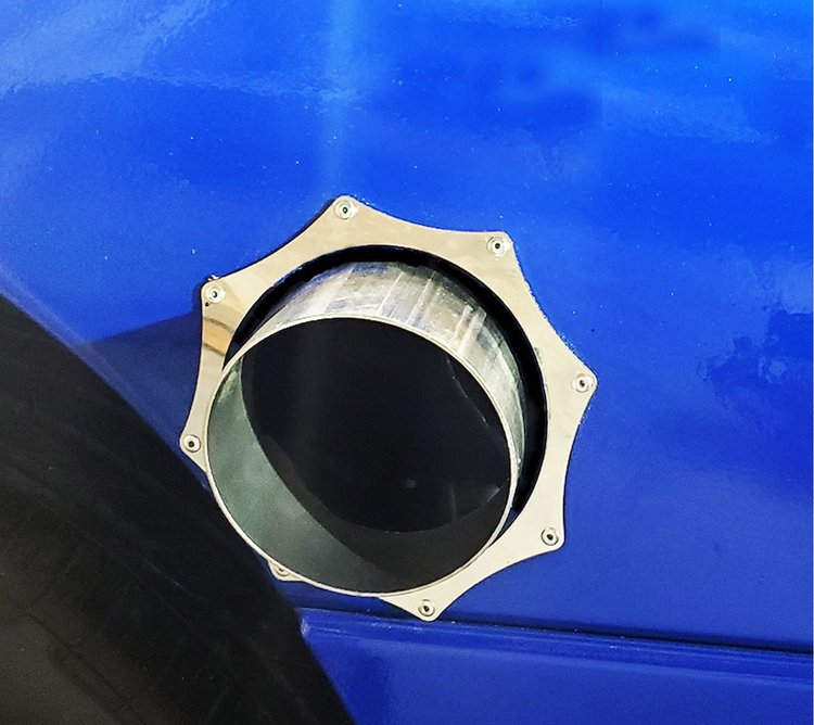 Exhaust Pipe Fender Exit Bezel for 3 in. Collectors [3 1/2 in. I.D. x 0.050 in. Thick]