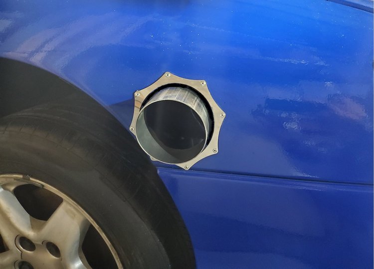 Exhaust Pipe Fender Exit Bezel for 5 in. Collectors [5 1/2 in. I.D. x 0.050 in. Thick]