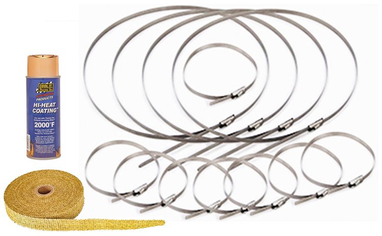 Tan Exhaust & Header Wrap Kit [1 in. x 50 ft. x 1/16 in. Thick]