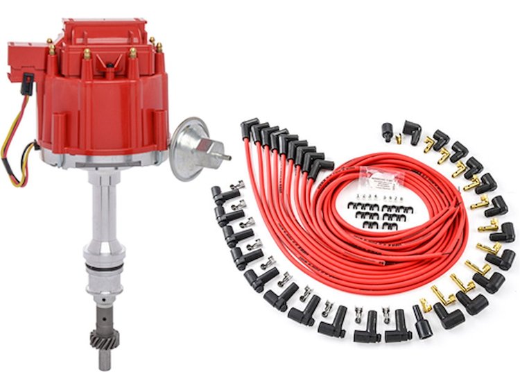 HEI Distributor and Spark Plug Wire Set for Small Block Ford 1969-1991 351W V8