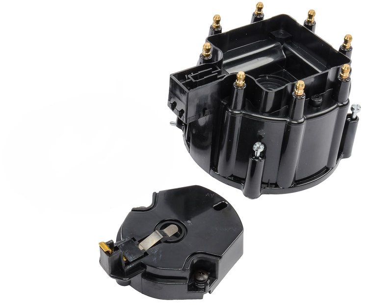Distributor Cap and Rotor Kit for 1974-1990 GM HEI [Black]