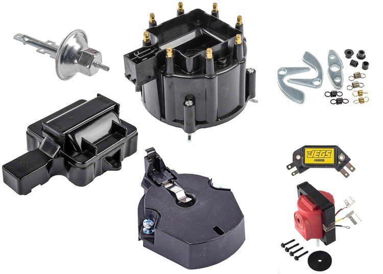 HEI Distributor Cap and Rotor Tune-Up Kit for Small Block Chevy & Big Block Chevy [Black]