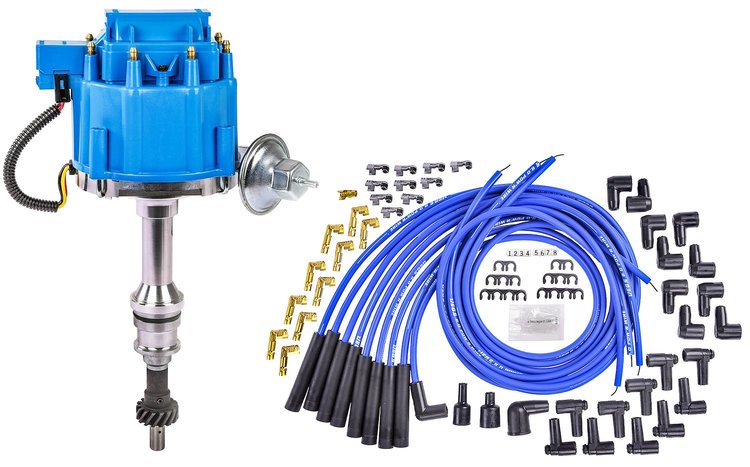 HEI Distributor and Spark Plug Wire Kit [Ford 351C/351M-400M V8 & Ford Big Block 429/460 V8]
