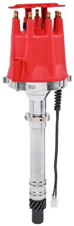 SSR-II Pro Series Distributor, w/Adjustable Slip Collar for Chevy Small Block and Big Block V8 Engines [Red Cap]