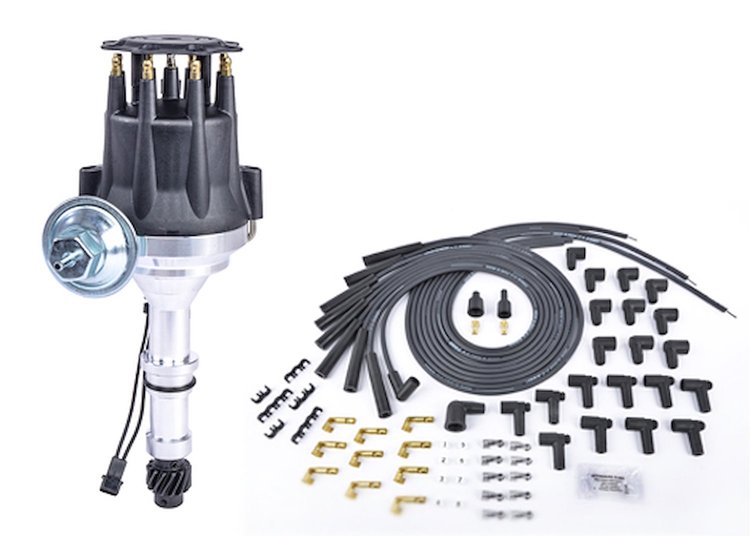 SSR-II Pro Series Distributor with Black Spark Plug Wires for 1961-1980 Buick 215-350
