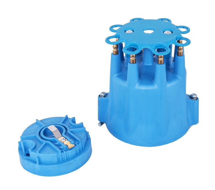 Universal Replacement Distributor Cap & Rotor for 8-Cylinder Engine [Blue]