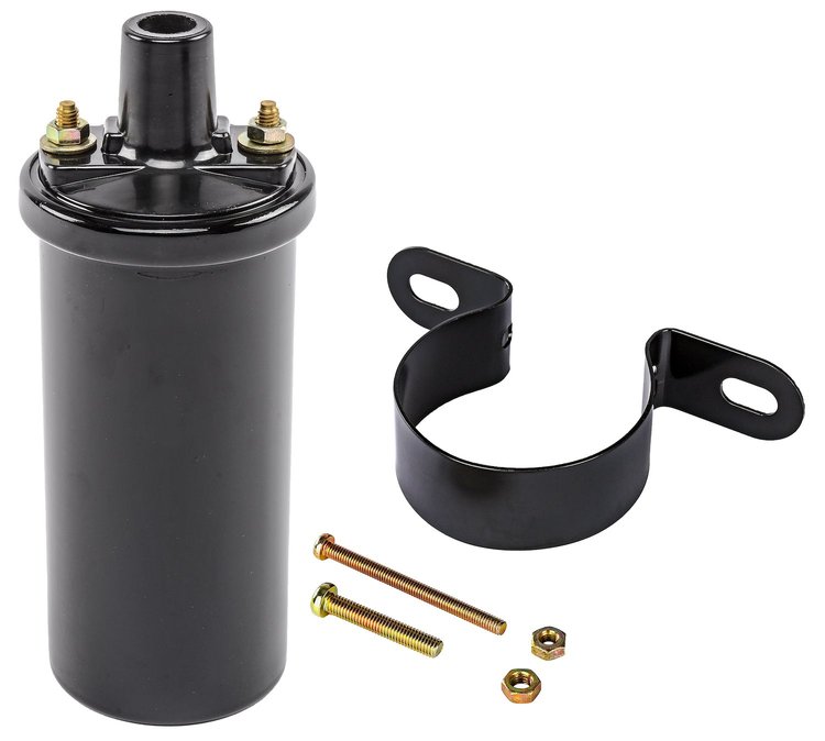 High-Energy Ignition Coil and Bracket Kit [Black Coil and Black Panel Mount Bracket]