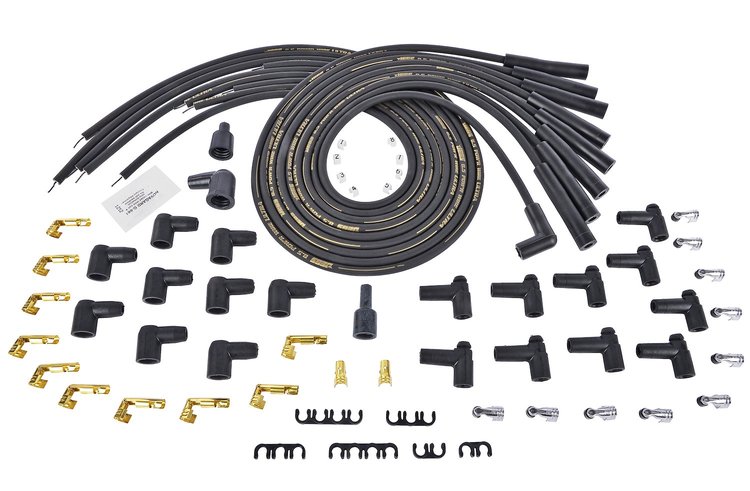 8.5mm Black Ultra Pow'r Wires Small & Big Block Chevy Over Valve Covers or Under Headers & AMC 290-401 V8 W/HEI