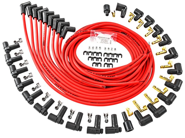 8.0mm Red Hot Pow'r Wires Small & Big Block Chevy Over Valve Covers or Under Headers