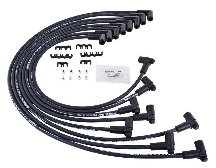 8.0mm Black Pow'r Wires Small Block Chevy Over Valve Covers