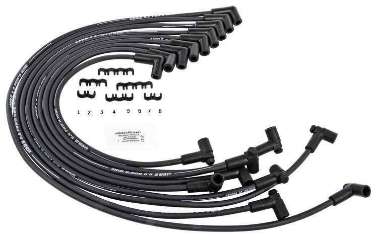8.0mm Black Pow'r Wires Small Block Chevy Under Headers