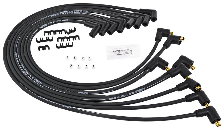 8.0mm Black Pow'r Wires Small Block Chevy Under Headers