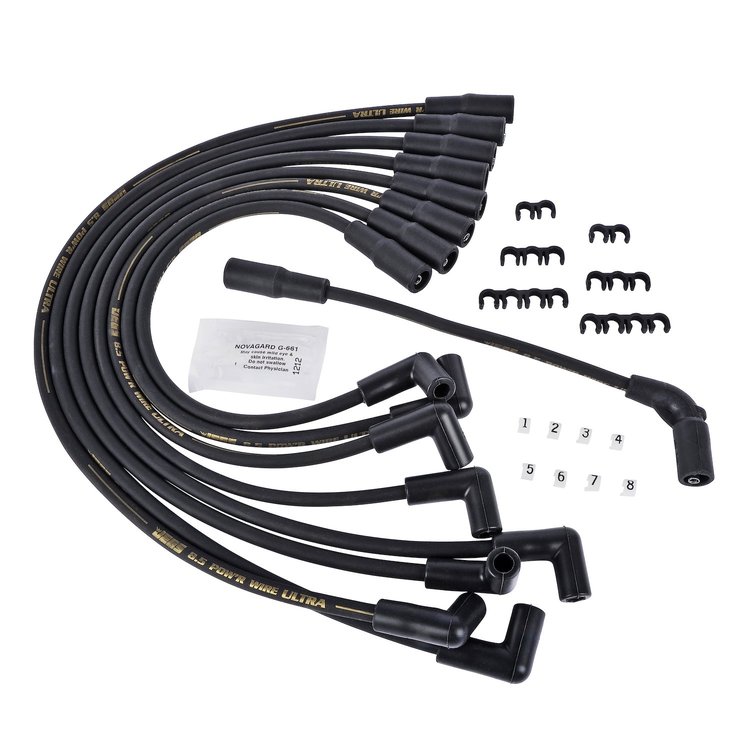 8.5mm Black Ultra Pow'r Wires 1996-2000 GM Small Block Chevy Truck Vortec 5.7L