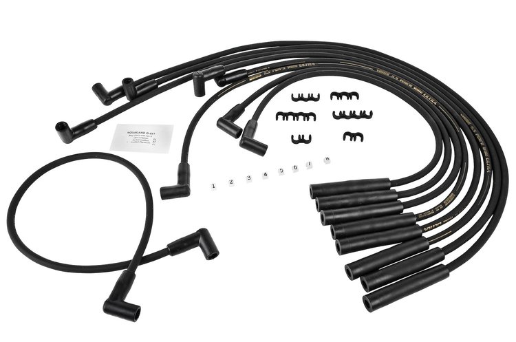8.5mm Black Ultra Pow'r Wires for Small Block Ford 302 with HEI Cap