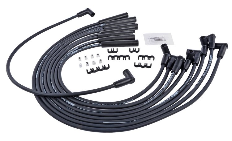 8.0mm Black Pow'r Wires Big Block Mopar 383/400/440 with HEI Cap