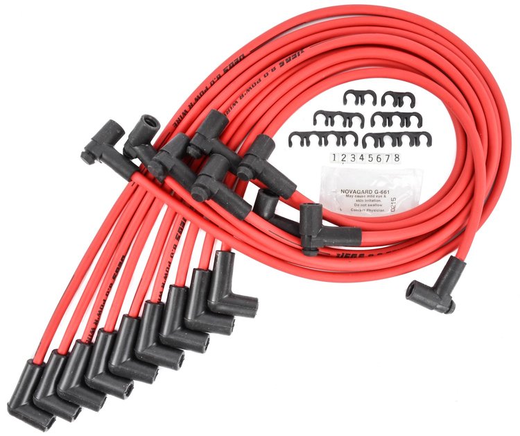 8.0mm Red Hot Pow'r Wires Small Block Chevy [Under Headers]