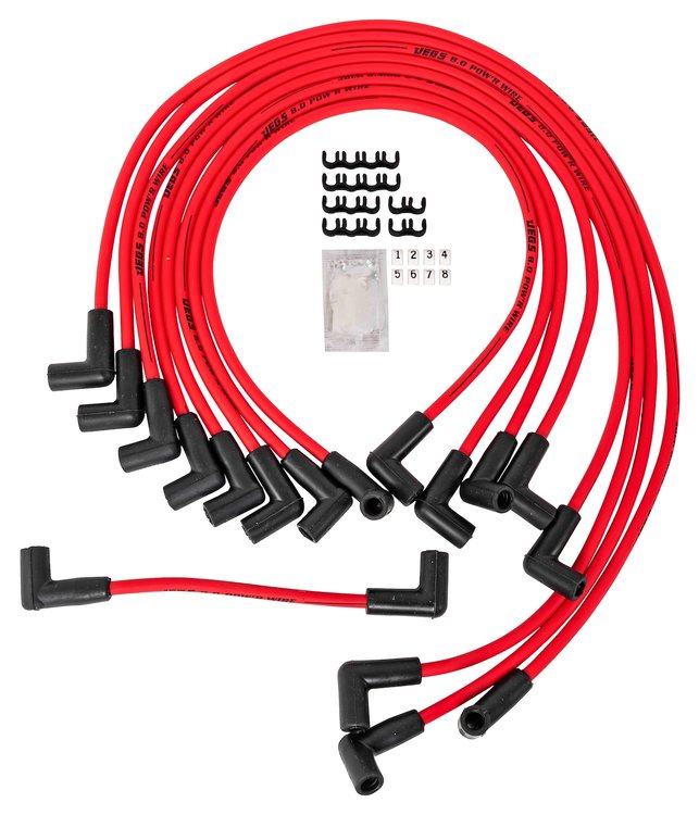 8.0mm Red Hot Pow'r Wires 1985-1995 Small Block Chevy Truck 5.0L/5.7L