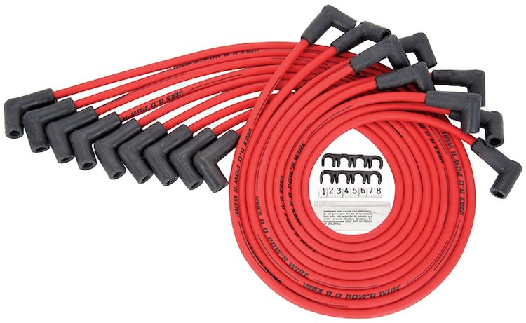 8.0mm Red Hot Pow'r Wires Big Block Chevy Under Headers