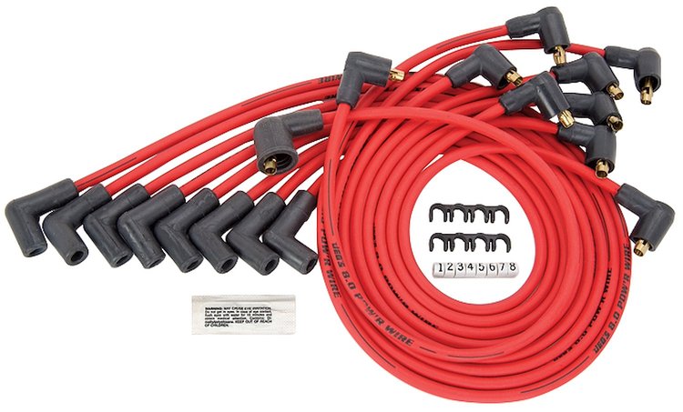 8.0mm Red Hot Pow'r Wires Big Block Chevy Under Headers