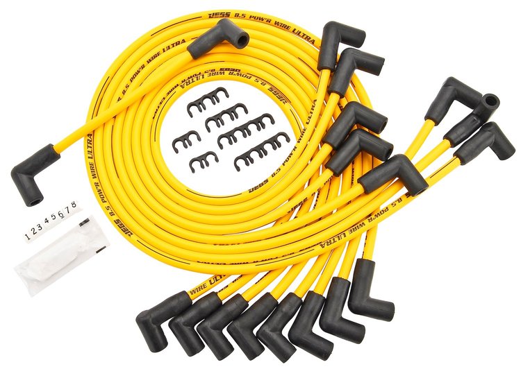 8.5mm Yellow Ultra Pow'r Wires 1985-95 Small Block Chevy Truck 5.0L/5.7L