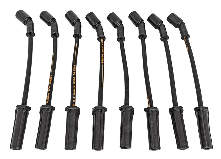 8.5 mm Ultra Pow'r 11 in. Truck Spark Plug Wires for GM Gen III/IV LS, Gen V LT Engines [Black]