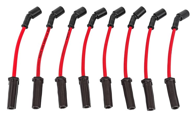 8.5 mm Ultra Pow'r 11 in. Truck Spark Plug Wires for GM Gen III/IV LS, Gen V LT Engines [Red]