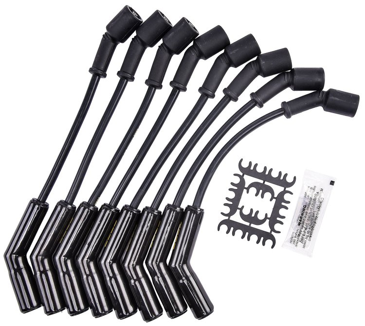 Hi-Temp Universal Spark Plug Wires [45-Degree Black Ceramic Boot]