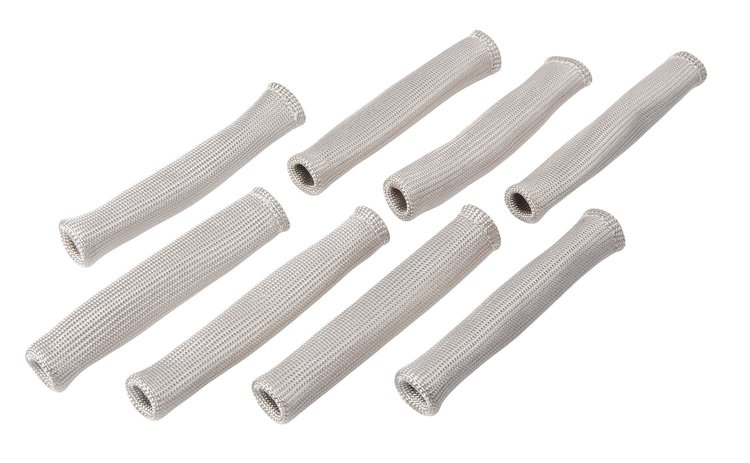 Spark Plug Wire Boot Guards, Silver [Set of 8]