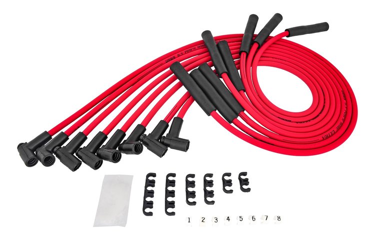 8.5mm Red Ultra Pow'r Wires for 1967-1991 AMC/JEEP 290-401 V8 w/HEI Distributor