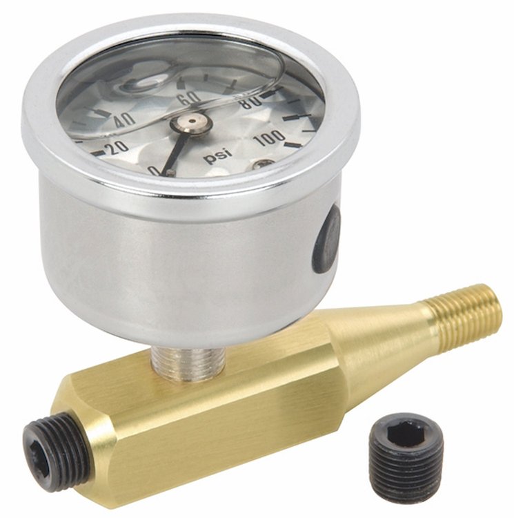 Fuel Pressure Gauge Kit Silver/Machined