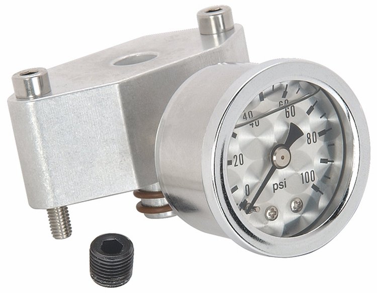 Fuel Pressure Gauge Kit Silver/Machined