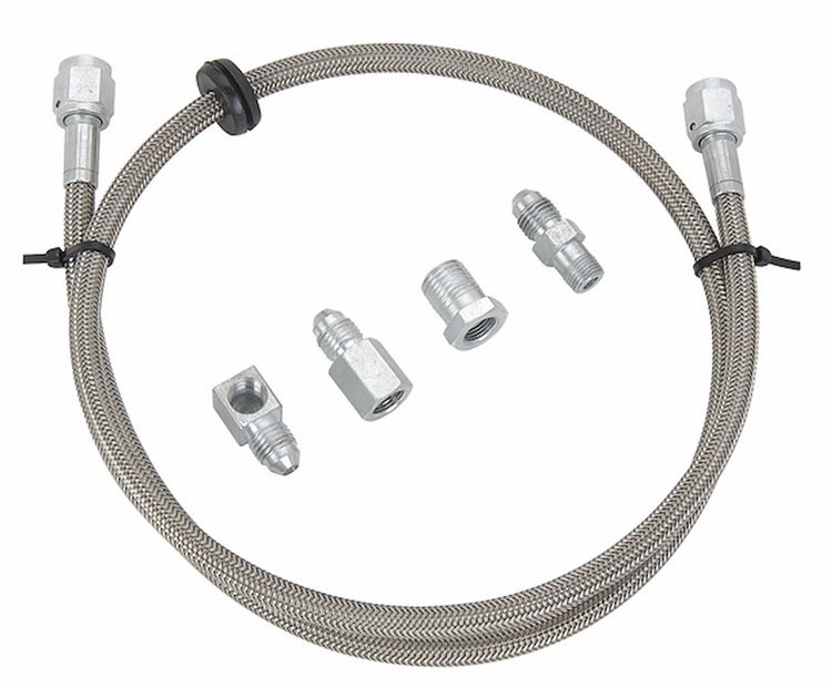 Mechanical Gauge Hose Kit -4 AN Braided Stainless Steel Hose [3 ft.]