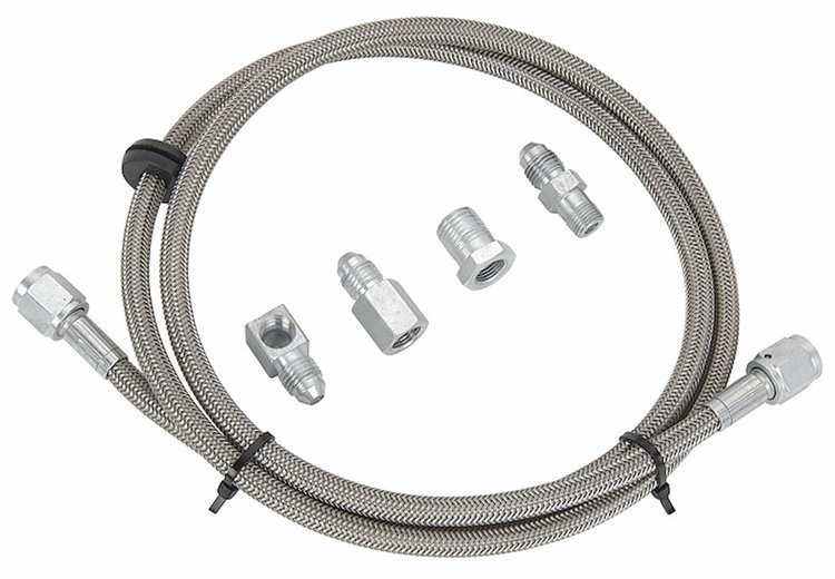 Mechanical Gauge Hose Kit -4 AN Braided Stainless Steel Hose [4 ft.]
