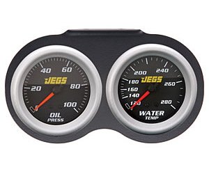 Black Powder Coat Gauge and Panel Kit [2 5/8 in. Mechanical Gauges]